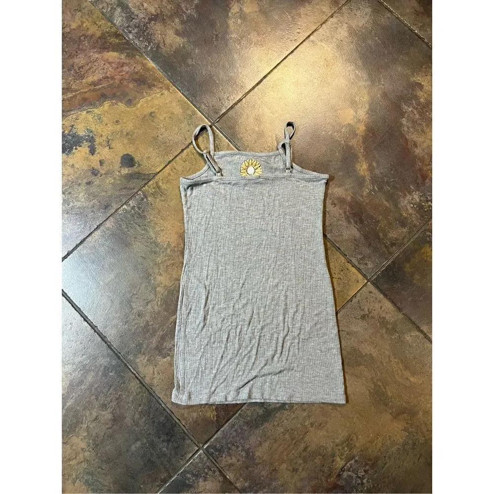 Olivia Kay Girls Gray Sunflower Dress Size M (8)